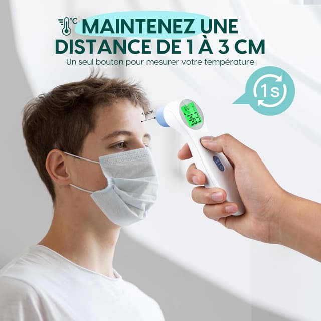 Thumbnail 5 de Thermomètre frontal sans contact 3s pour bébé et adulte 📟