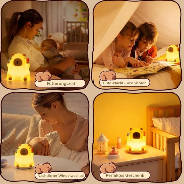 Detalle 1 de NesveCit Capybara Nachtlicht mit Timer