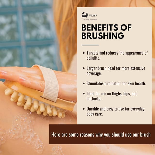 Detalle de Eco Bath Cellulite Hand Brush spazzola da bagno in legno di faggio