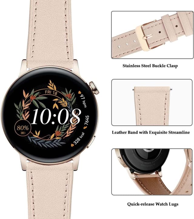 Detalle de NEMUALL bracelet cuir 20 mm rose