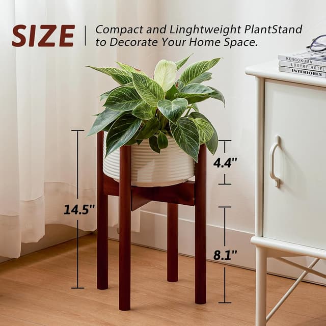 Detalle 2 de Bamworld portavasi in bambù per interno ed esterno, portapiante da balcone regolabile (vaso non incluso)