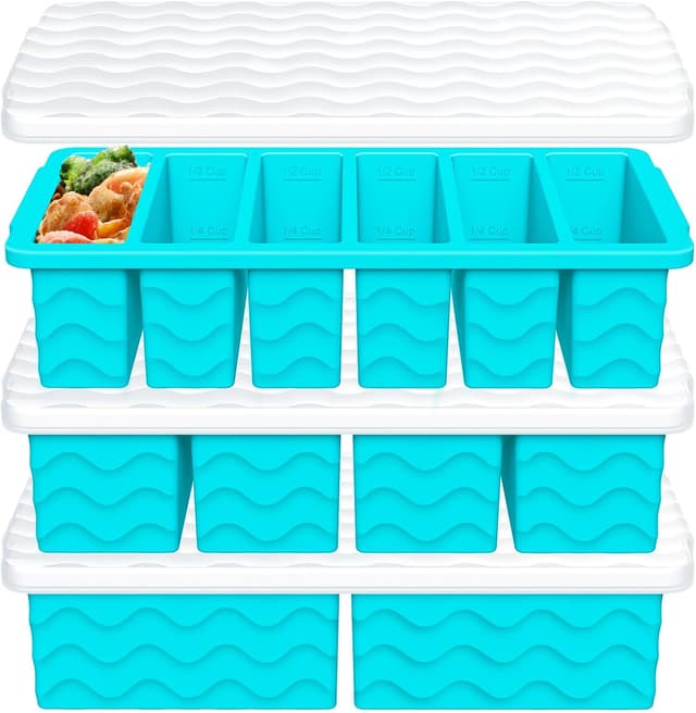 Detalle de 3-Pack Silicone Freezer Trays with Lid 500ml 🍧