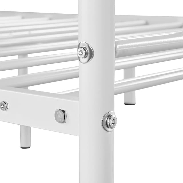 Thumbnail 6 de Yaheetech Struttura letto singolo in metallo con testiera a X e rete a doghe 90x200 cm (bianco)