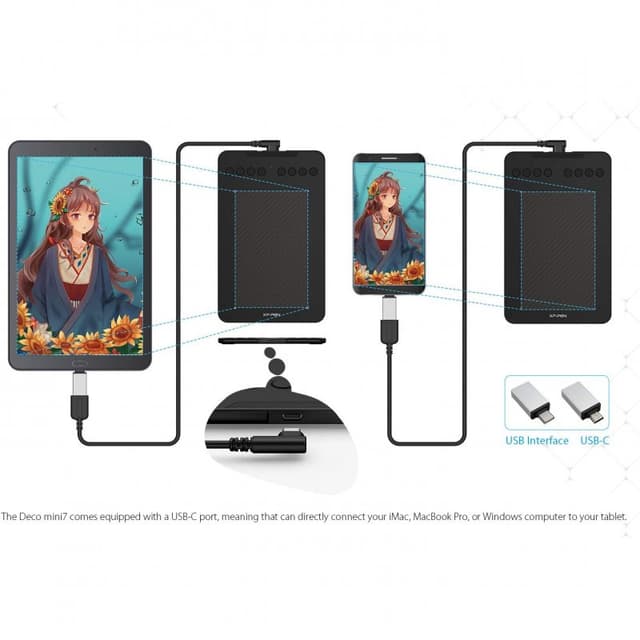 Detalle 2 de XP-Pen Deco Mini7 Tableta gráfica 🎨