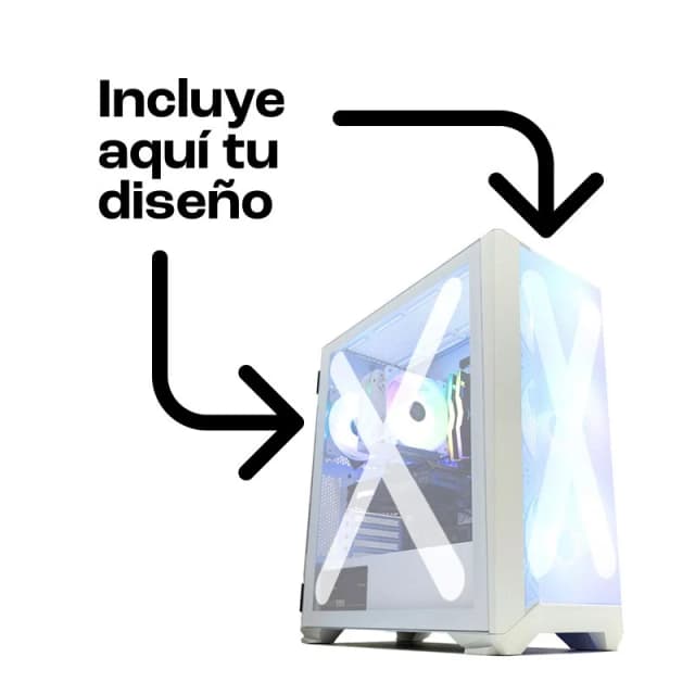 Detalle de Forgeon Arcanite ARGB Torre ATX blanca con cristal personalizable 🖥