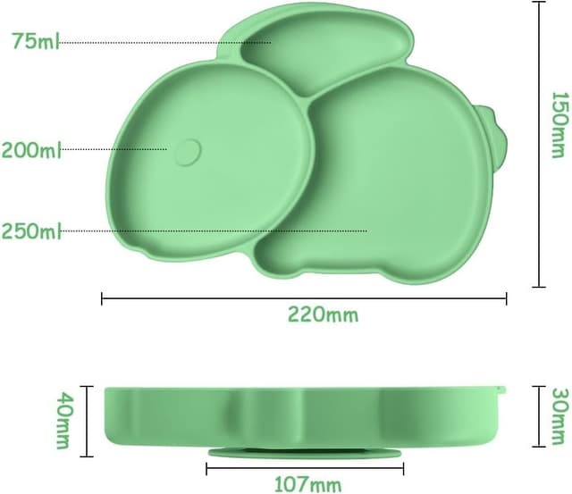 Detalle de Vicloon piatti bambini in silicone 3 scomparti