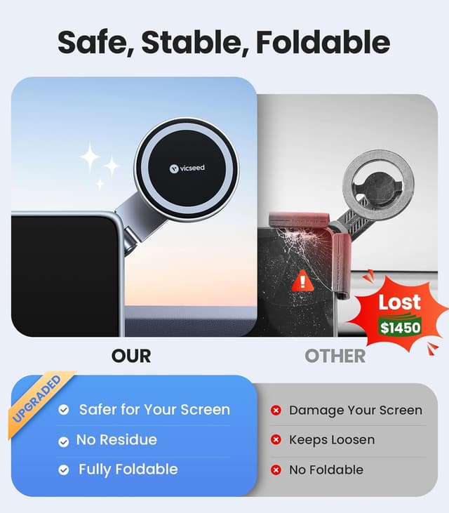 Thumbnail 5 de VICSEED Tesla Phone Mount 12 magnets