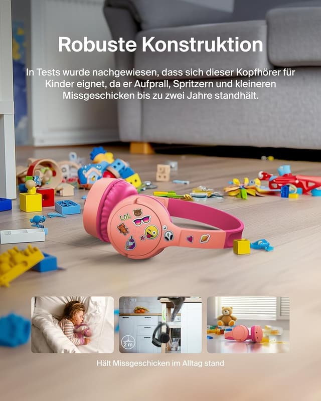 Thumbnail 4 de Belkin SoundForm Mini Kinderkopfhörer Rosa