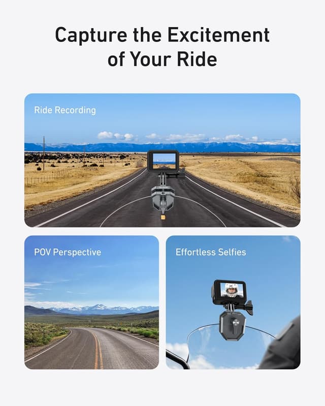Detalle de TELESIN Soporte aluminio para parabrisas 360°