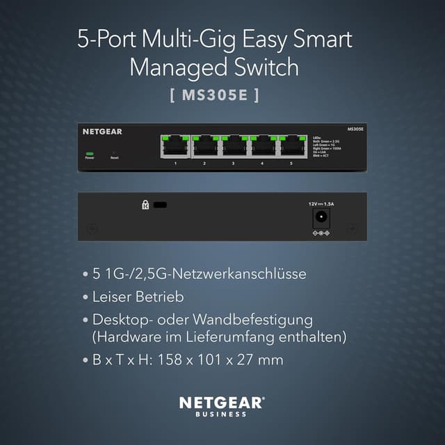 Detalle 2 de NETGEAR MS305E 5‑Port Multi‑Gig Switch