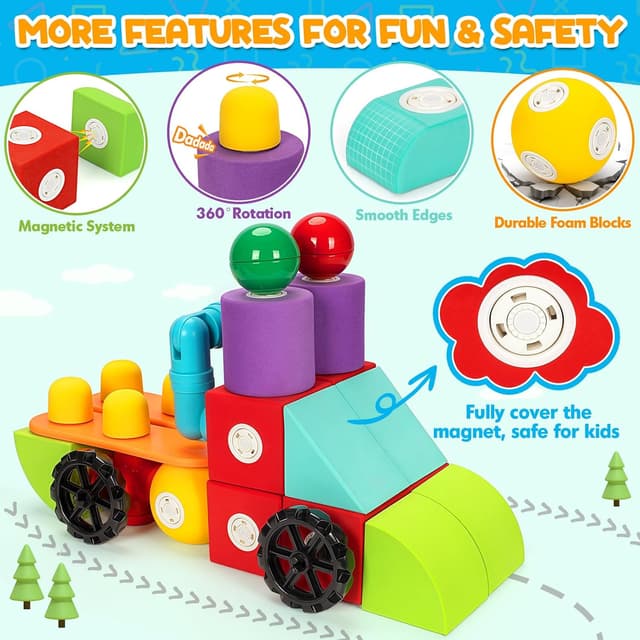 Thumbnail 2 de Hodurgyi 50 PCS Magnetic Foam Blocks for Kids đ˛