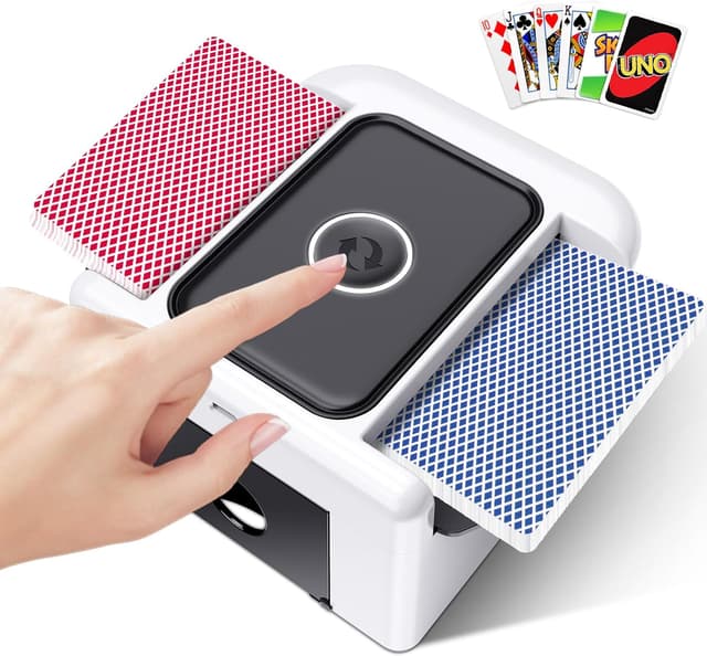 Detalle de LAMZZP Automatic Card Shuffler (1–2 Decks) – Dual Mode, Rechargeable, Low-Noise Portable Shuffler