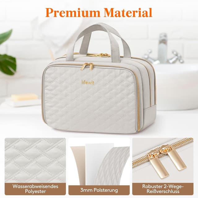 Detalle 2 de Lifewit Reise Kulturtasche 10 L, hellgrau