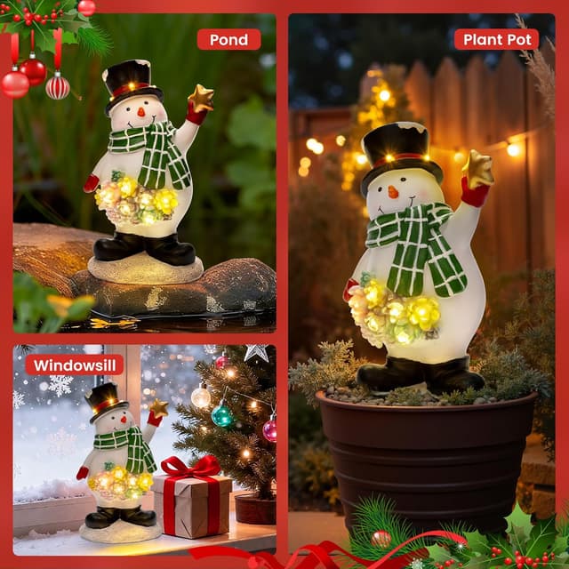 Thumbnail 5 de GIGALUMI Snowman garden ornament with solar light 🎄