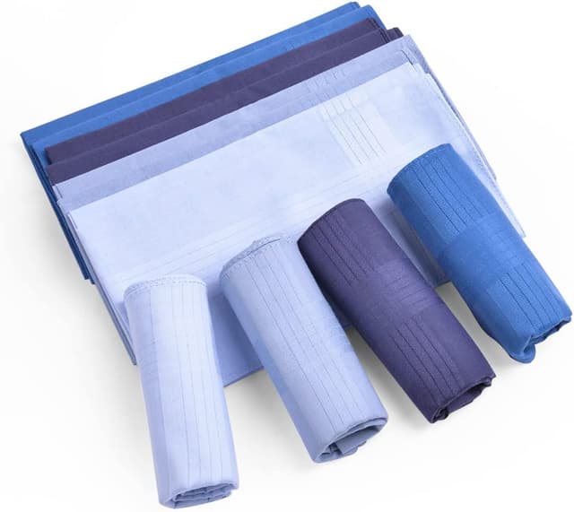 Detalle de Aomig cotton gents hankies set, 12 pack