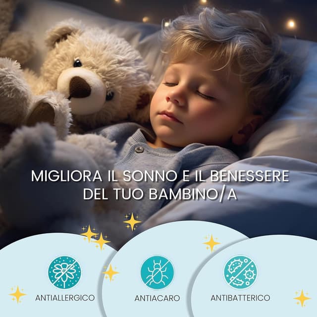 Detalle de BABY WOLFY Cuscino Lettino Bambino 40x60 cm certificato OEKO-TEX®