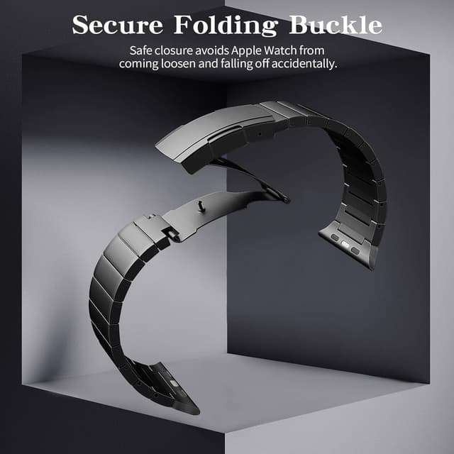 Detalle 1 de TiMOVO Titanium Strap for Apple Watch (Ultra 3/2/1, Series 11–1) Detachable Metal Band, Black