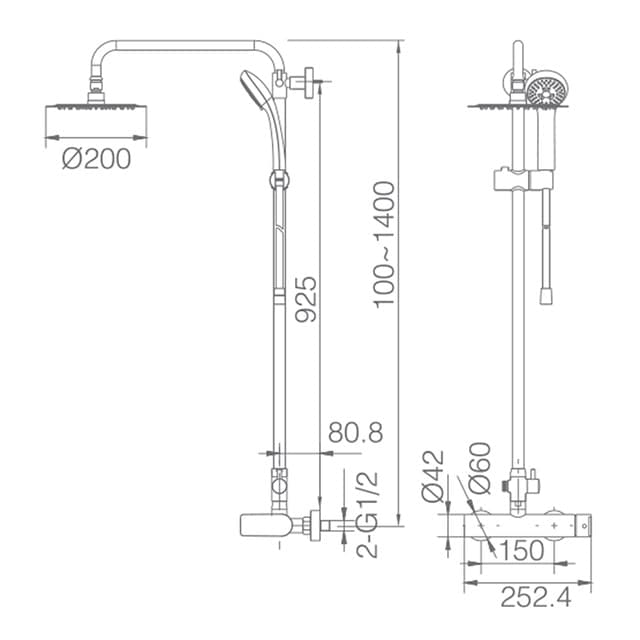 Thumbnail 2 de Imex Products Nassau Conjunto de ducha 133 cm 🛁