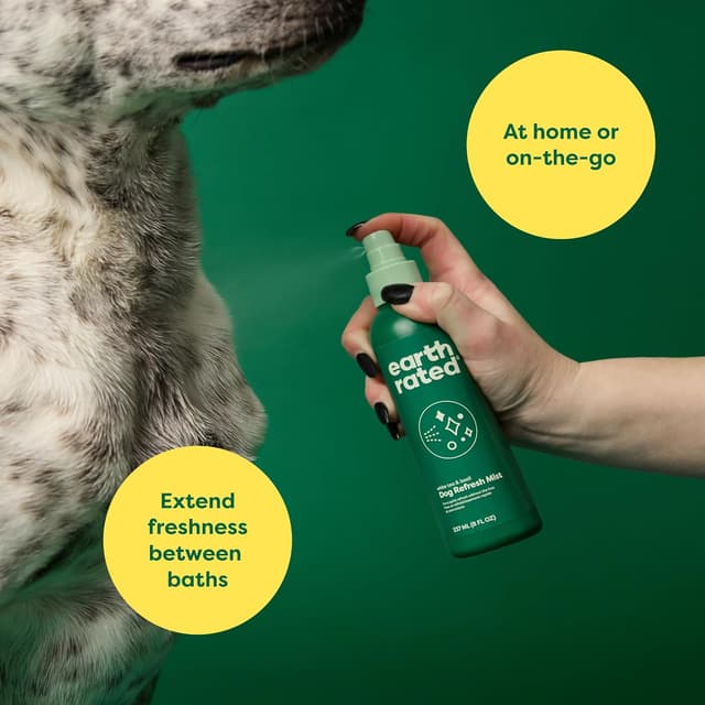 Detalle de Earth Rated Dog Deodorizing Spray (8 oz) – White Tea & Basil no-rinse conditioning mist for dogs and puppies