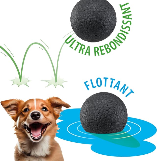 Detalle 2 de Ferplast CHEWA Boing Balle pour chien (8 cm) – balle rebondissante et flottante, matériau durable et non toxique