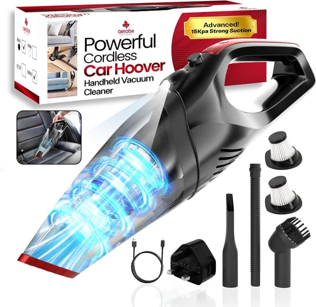 Detalle de Aerobe Advanced HandHeld Vacuum Cleaner (15,000 PA) – cordless car hoover with LED light