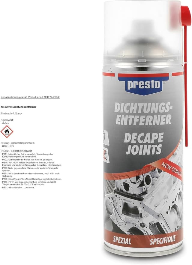 Detalle de presto 157080 Décapant d’étanchéité en gel 400 ml