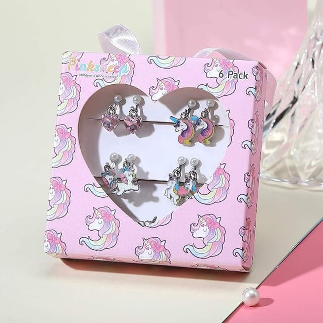 Thumbnail 6 de Pinkgarden Clip On Earrings for Girls set of unicorn designs (pretend play & dress-up)