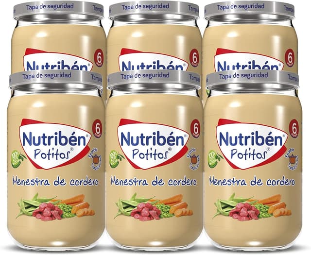 Detalle de Nutribén Potitos Menestra de Cordero 6x235g