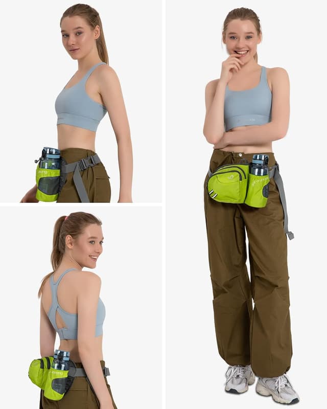 Thumbnail 5 de Waterfly Gürteltasche/Bauchtasche mit Flaschenhalter (hellgrün) – wasserdicht & atmungsaktiv für Sport und Outdoor