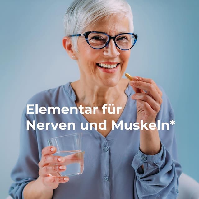 Detalle de FibroMed® – Kapseln mit Vitamin B6, B12, Folsäure, D3, Omega-3 & Pflanzenextrakten (vegan) – 30 Kapseln