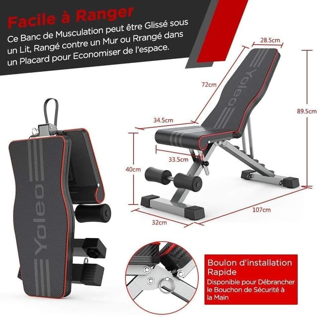 Thumbnail 2 de YOLEO klappbare Hantelbank 300 kg