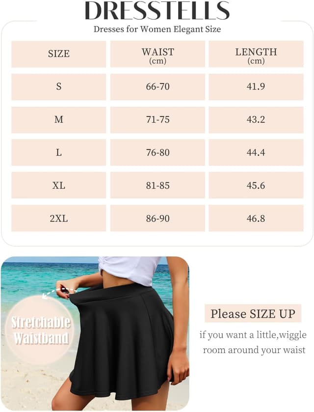 Thumbnail 6 de DRESSTELLS Rock Damen Kurz Minirock A‑Linie 🎀