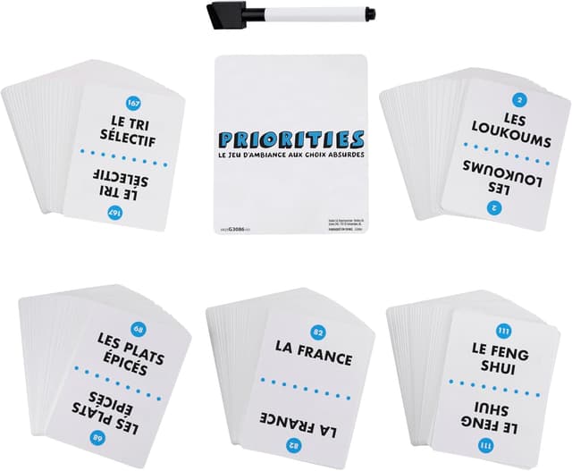 Detalle de Priorities, jeu de groupe (version française) — cartes pour classer ce que vos amis préfèrent
