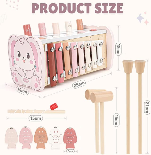 Thumbnail 6 de Joyreal Jeux Montessori 4 en 1 Xylophone bébé