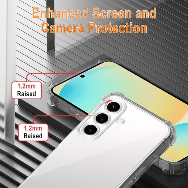 Detalle de XTCASE Coque pour Samsung Galaxy S25 FE 5G avec cordon et tour de cou – silicone TPU transparente (noir)