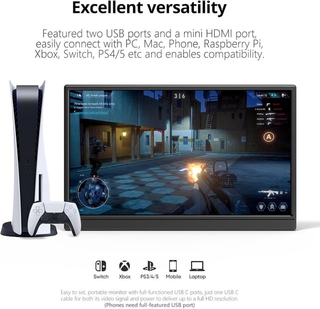 Thumbnail 4 de Anyuse Portable Monitor 15.6-inch 1080P travel monitor