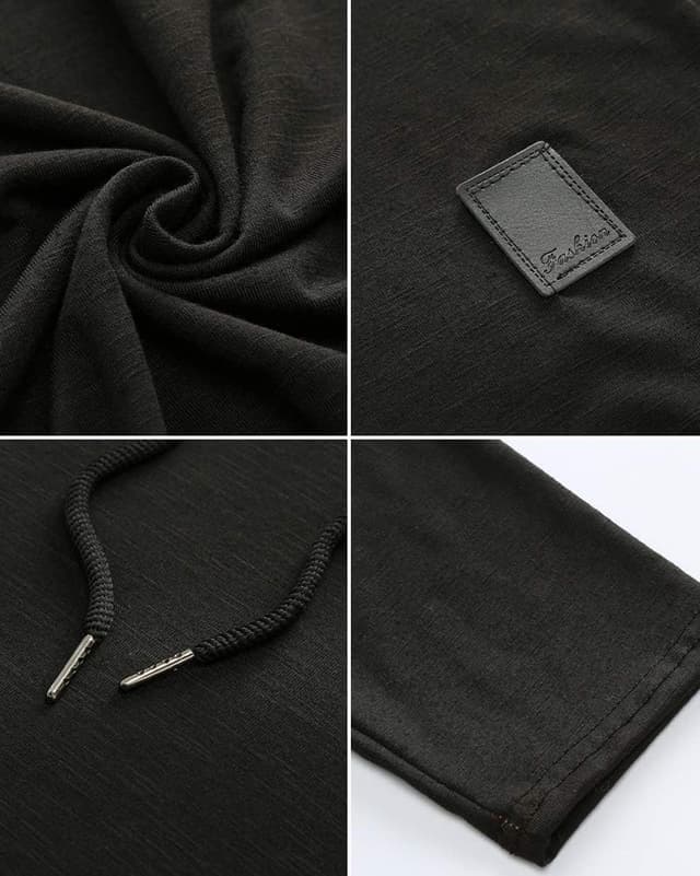 Detalle de Lexiart Men’s Fashion Athletic Hoodie (Cotton-Blend Fleece Pullover) — Solid Color