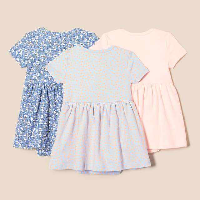 Detalle 2 de Baby Mädchen Kurzarmkleid im 3er-Pack