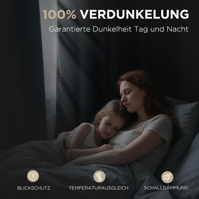 Thumbnail 4 de Joydeco 100% Lichtundurchlässige Vorhänge