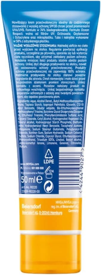 Detalle 2 de NIVEA SUN UV Face Crème solaire SPF30 légère et hydratante pour le visage (50 ml)