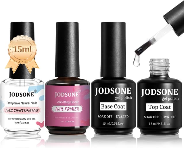 Detalle de JODSONE 15ML x 4 Base e Top Coat semipermanente