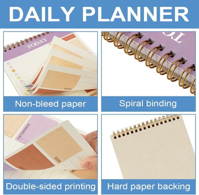 Detalle de OFFCUP To Do List Planner A5 senza data da 52 fogli (rilegatura a doppia spirale)