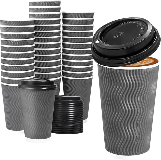 Detalle de Lamosi 50-Pack 16 oz Insulated Coffee Cups ⚡