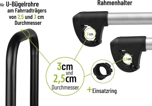 Detalle 2 de EUFAB 11248 support de cadre à sangle réglable 40 cm (noir/argenté) pour vélo