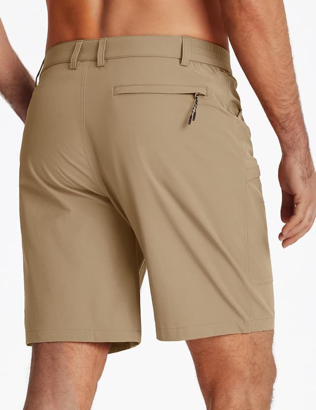 Detalle de TACVASEN men’s cargo work shorts with quick-dry fabric and zip pockets