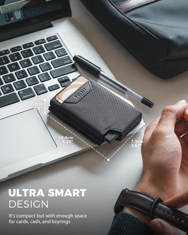 Detalle 2 de VULKIT bifold card wallet RFID 8 cards