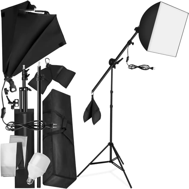 Detalle de tectake Kit iluminación estudio 2 focos