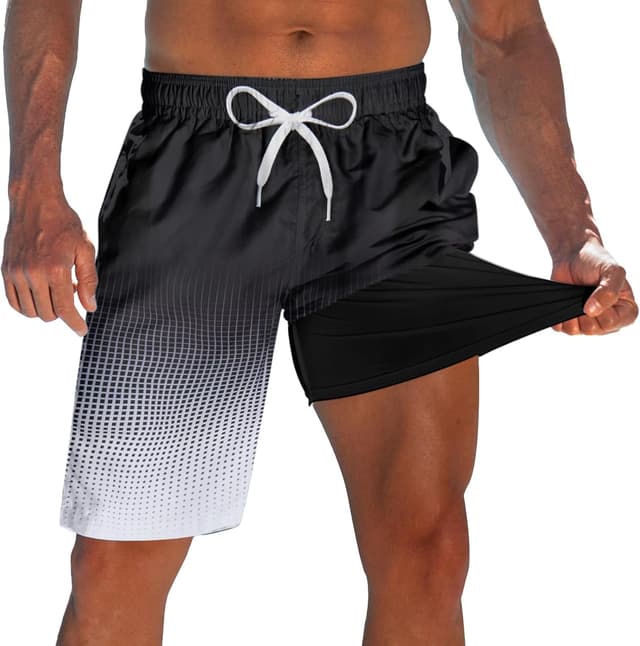 Detalle de westwolf Men's 9" Quick Dry Board Shorts with Compression Liner