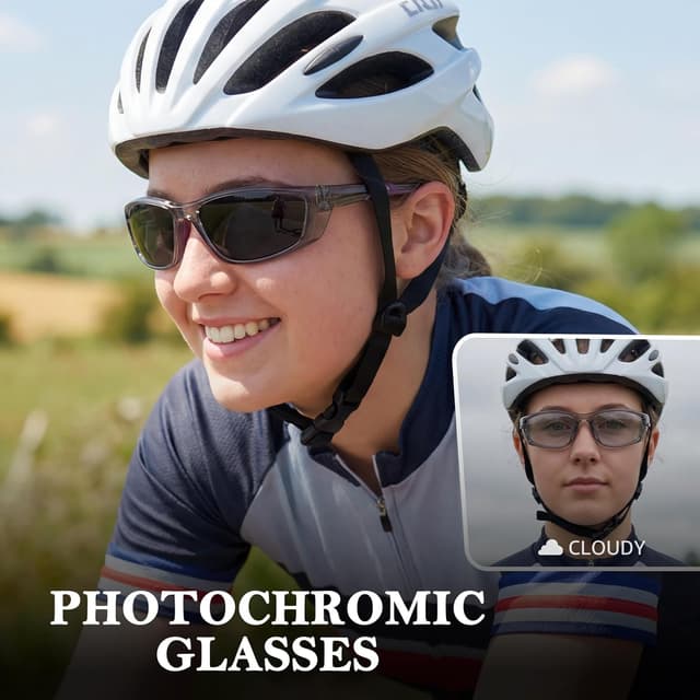 Detalle 2 de Myiaur photochromic running sunglasses with polarised UV400 lenses