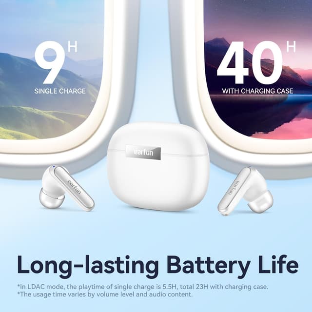 Thumbnail 6 de EarFun Air 2 Wireless Earbuds (Bluetooth 5.3, LDAC, Hi-Res Sound, 4 mics ENC) – White